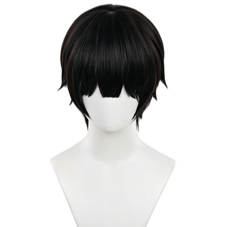 Toilet-Bound Tsukasa Yugi black short cosplay wig front view
