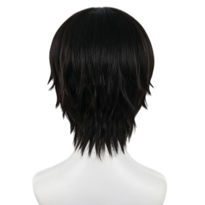 Tsukasa Yugi black short cosplay wig back view