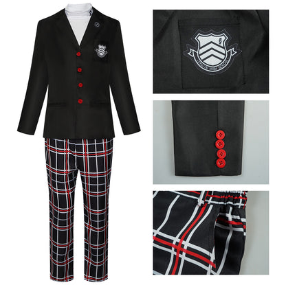 Amamiya Ren cosplay costume badge and collar detail close-up