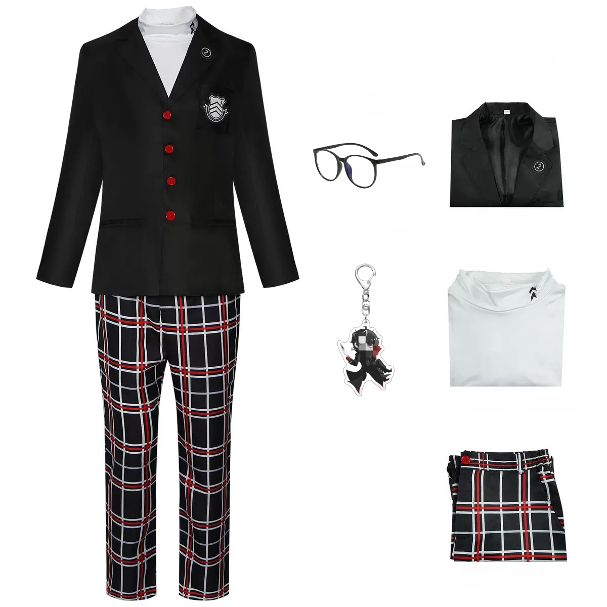 Amamiya Ren cosplay costume accessories set flat lay
