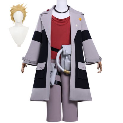 Gachiakuta Enjin cosplay costume front view with wig