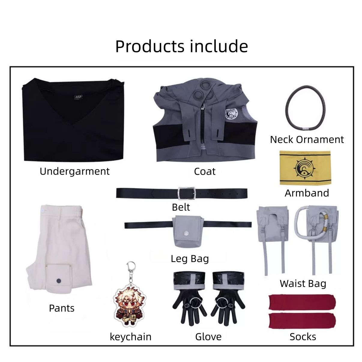 Gachiakuta Rudoo cosplay costume full set flat lay display