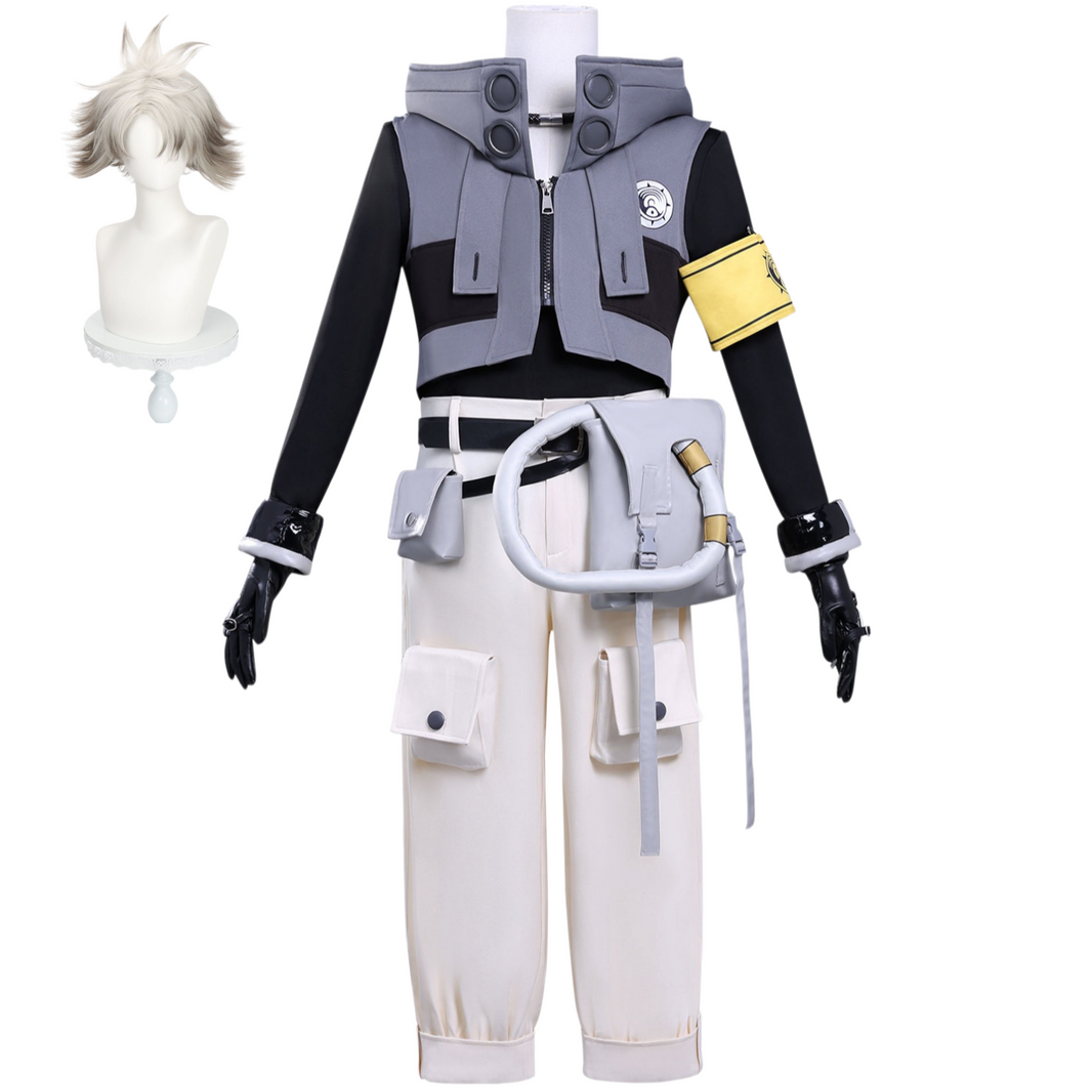 Gachiakuta Rudoo cosplay costume front view with wig
