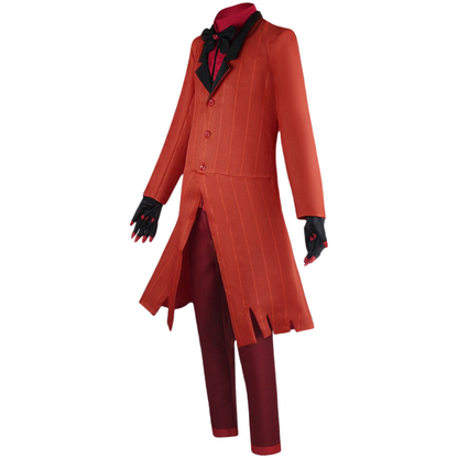 Hotel Alastor cosplay red jacket suit side view