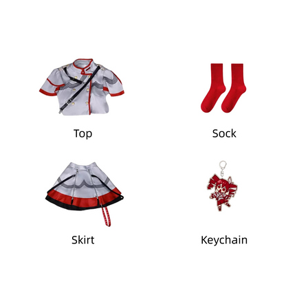 Kasane Teto cosplay costume flat lay display