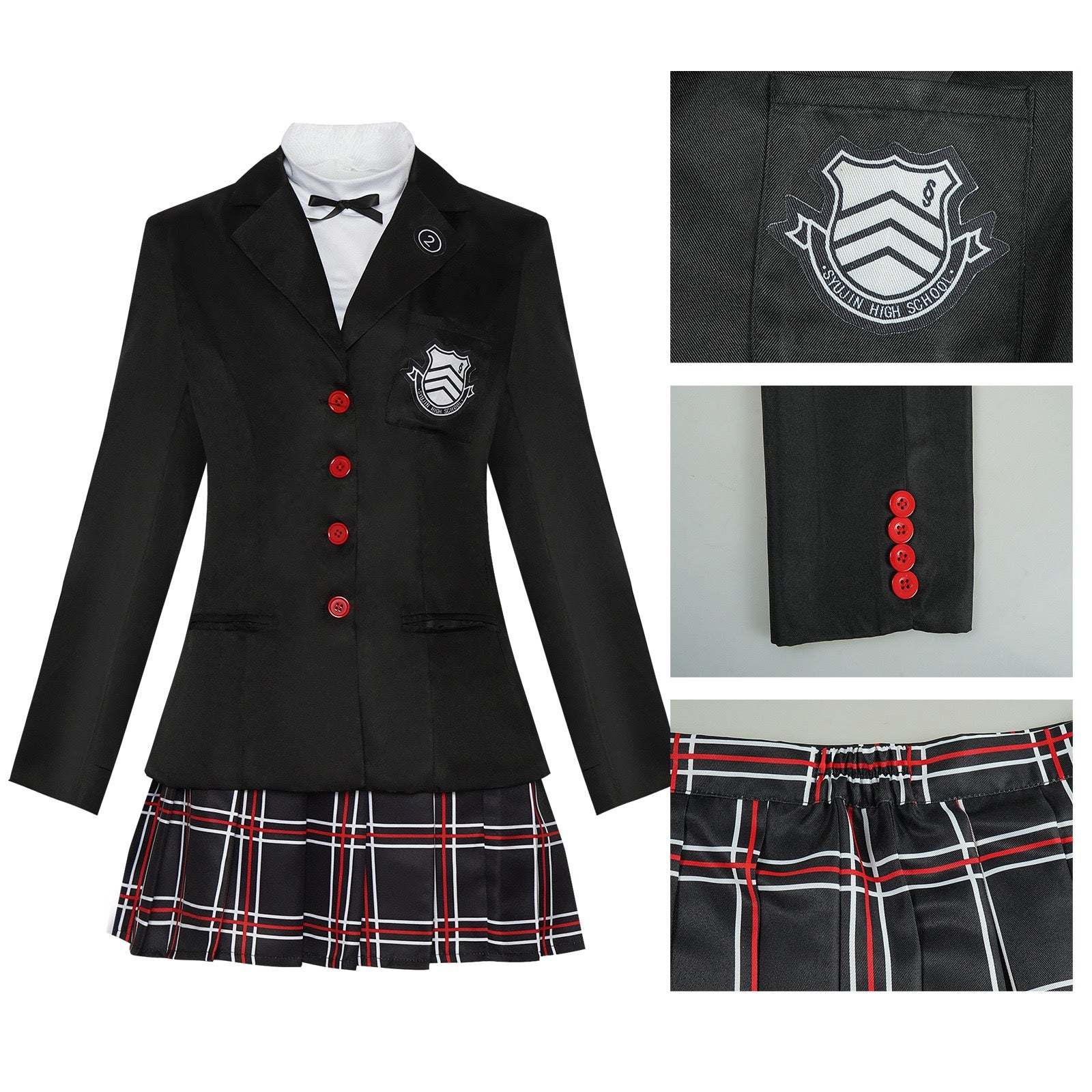 Kasumi Yoshizawa black blazer plaid skirt cosplay full set