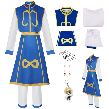 H×H Kurapika cosplay costume full set flat lay display