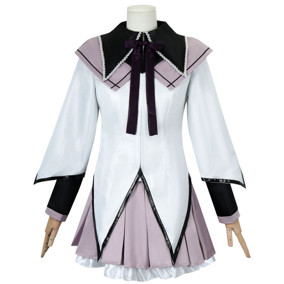 Madoka Magica Homura Akemi grey white sailor uniform cosplay costume front view
