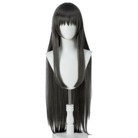 Madoka Magica Homura Akemi black long cosplay wig front view