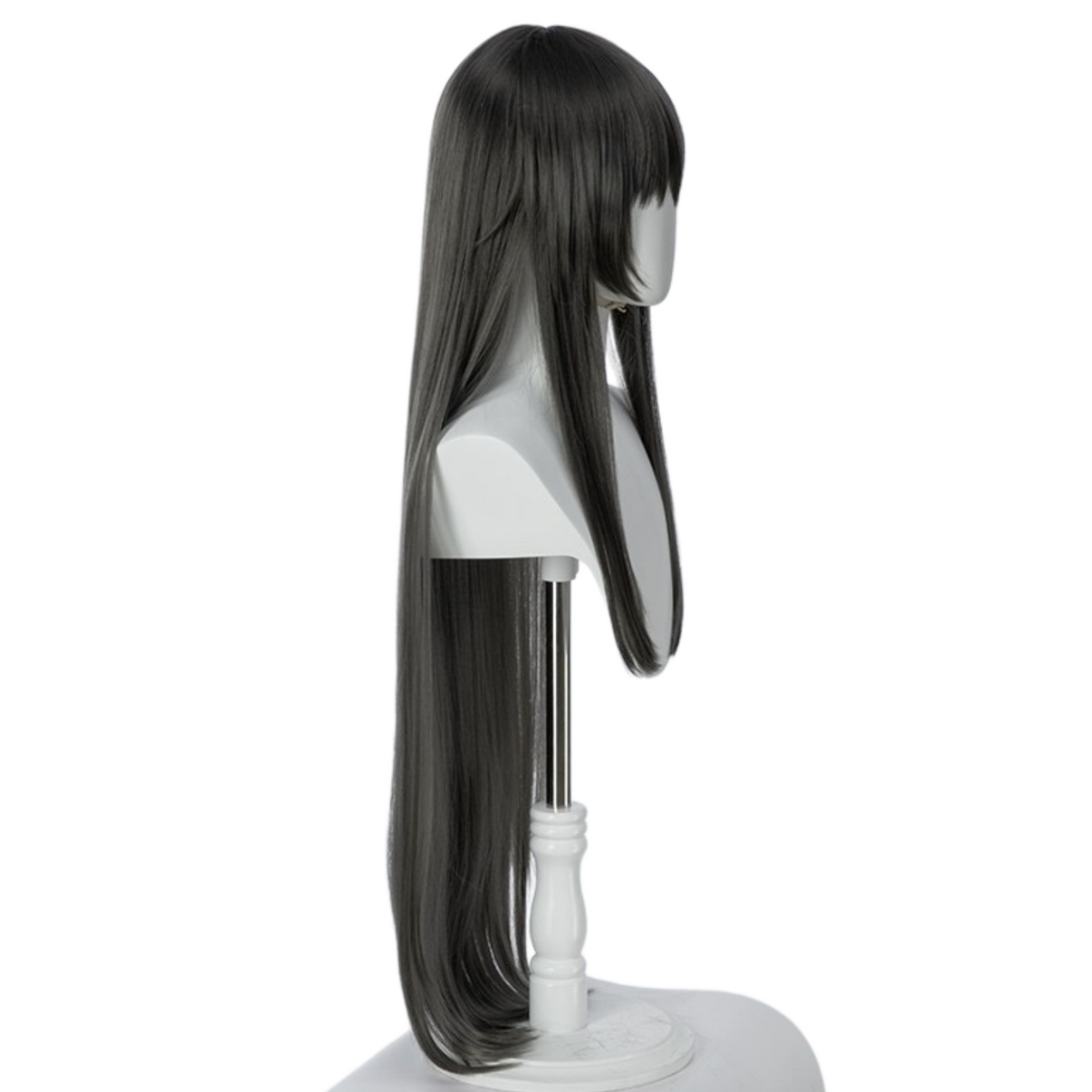 Homura Akemi black long cosplay wig side view