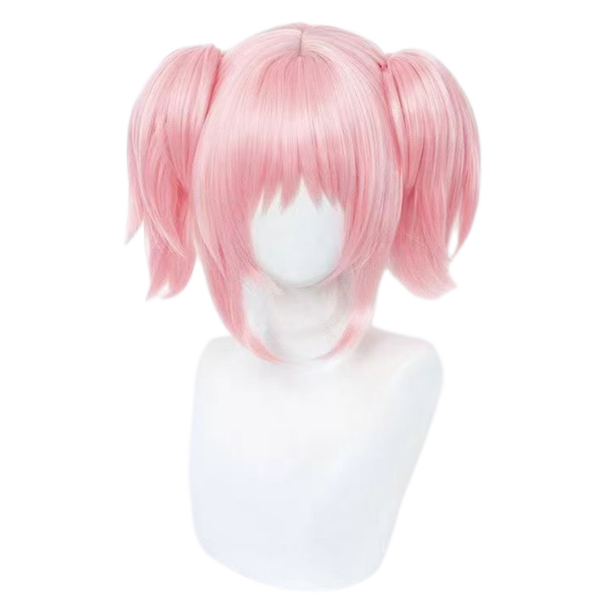 Madoka Magica cosplay pink short wig front view