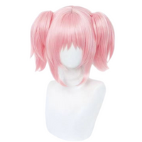 Madoka Magica cosplay pink short wig front view