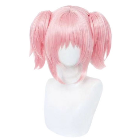 Madoka Magica cosplay pink short wig front view