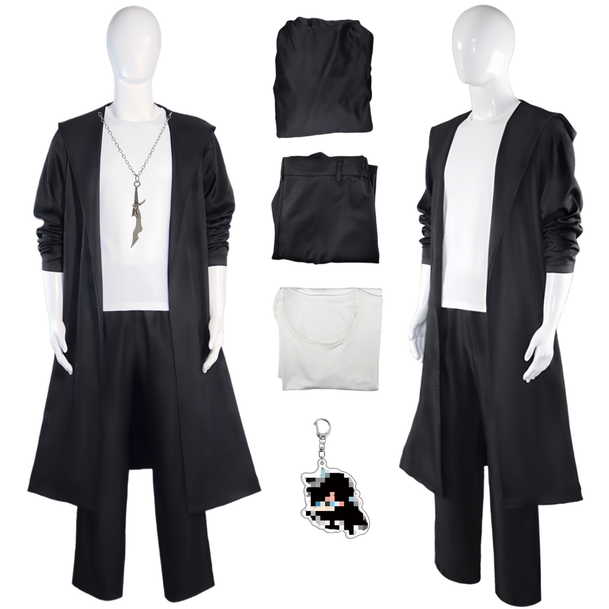 Sung Jinwoo cosplay complete set flat lay display