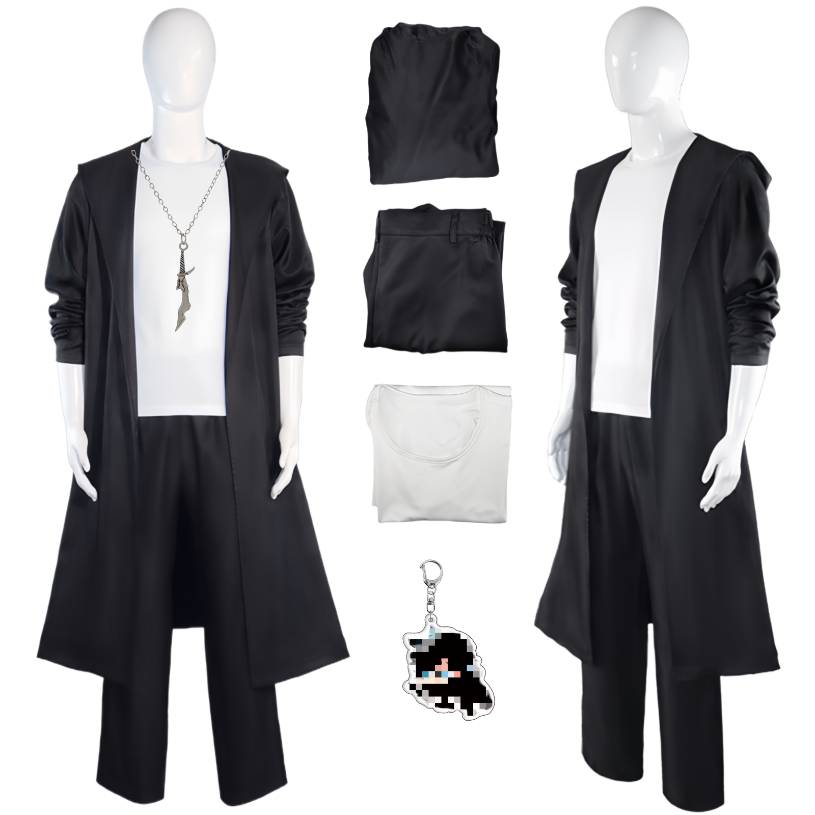 Sung Jinwoo cosplay complete set flat lay display