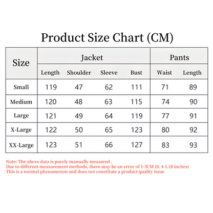 Sung Jinwoo cosplay size chart reference