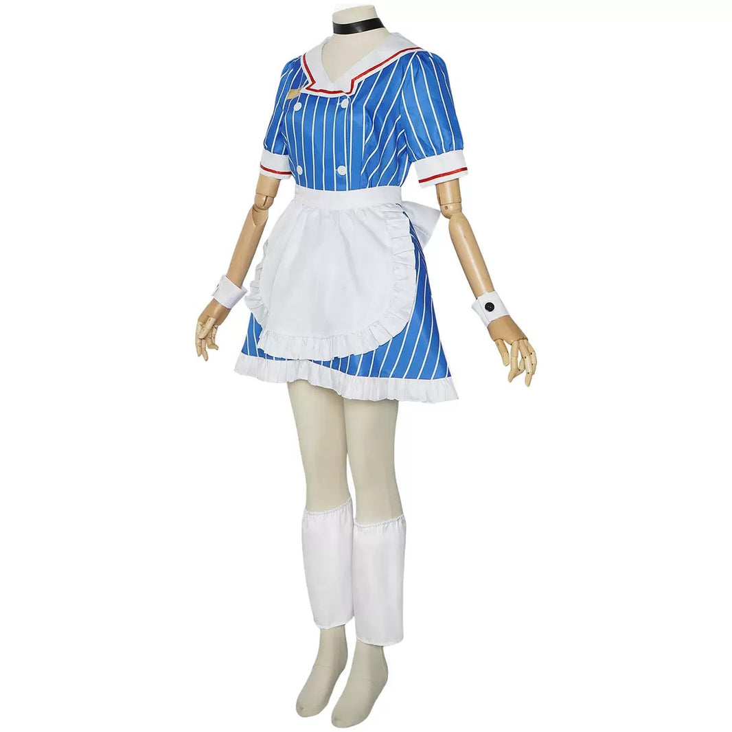 Vocaloid blue JK maid cosplay costume side view
