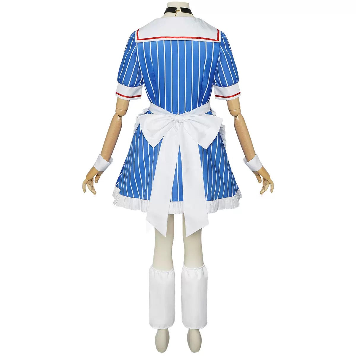 Vocaloid blue JK maid cosplay costume back view
