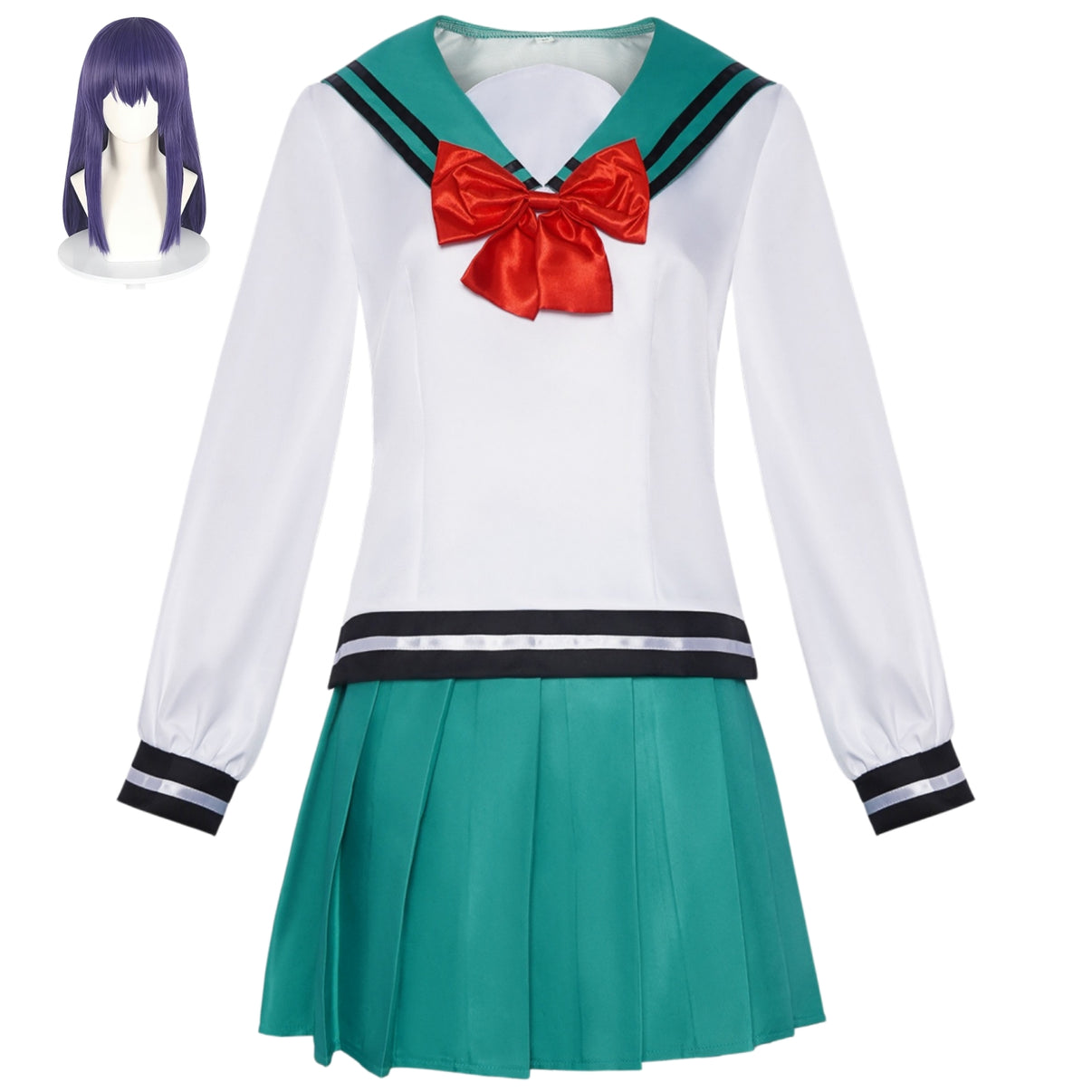 anime saiki k kokomi cosplay school uniform set matching teruhashi purple long wig