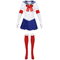 full set sailor moon usagi cosplay uniform gloves red socks sailor outfit