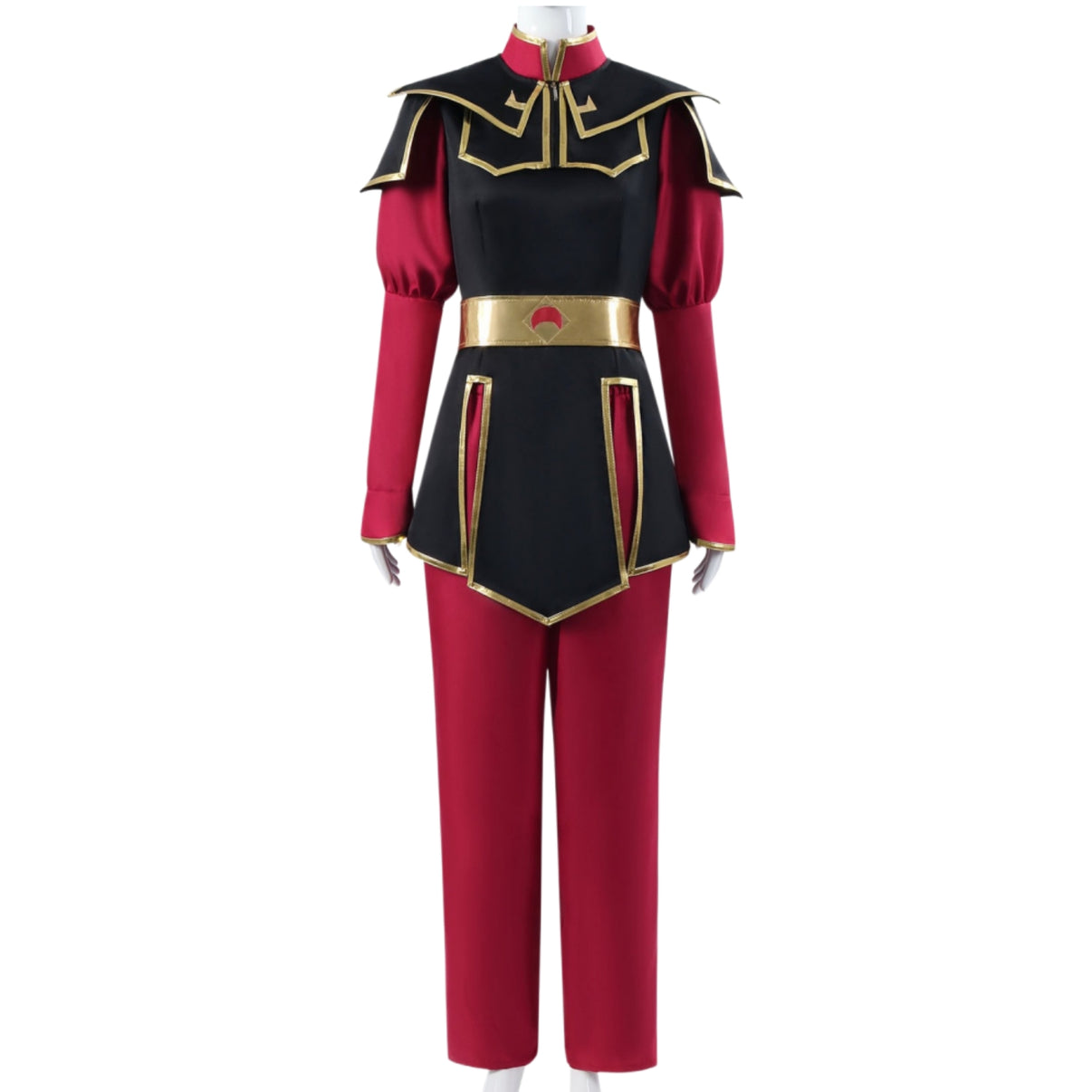 azula red black gold trim uniform full costume without wig