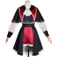 bang dream ave mujica wakaba mutsumi red black dress uniform cosplay front view