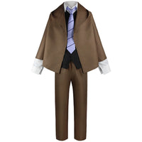 front view of complete edogawa rampo brown cape cosplay costume