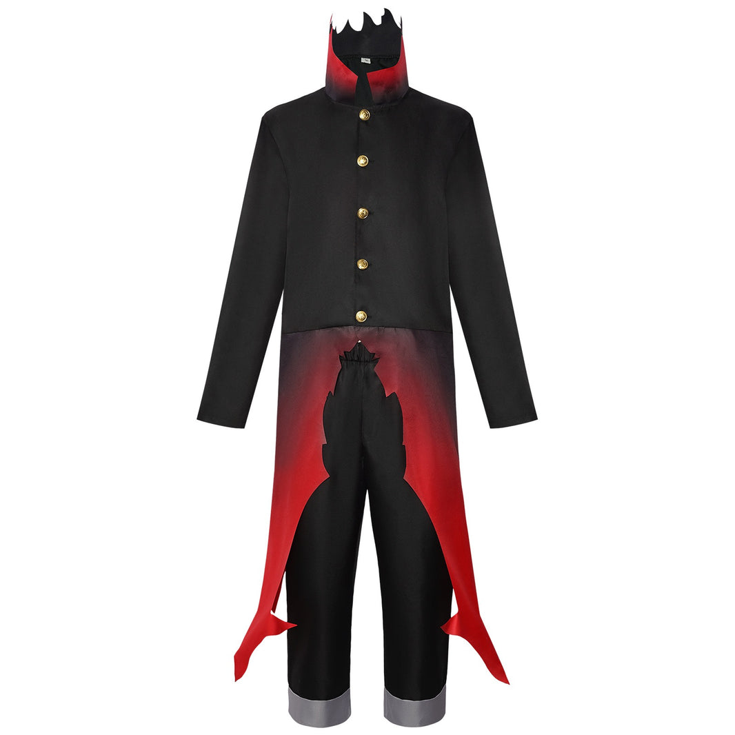 dan da dan okarun cosplay uniform flame gradient long coat pants anime character costume front shot