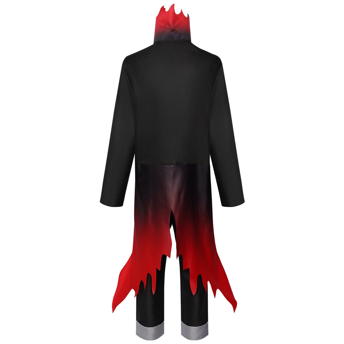dan da dan okarun cosplay costume black red gradient tattered coat full back display