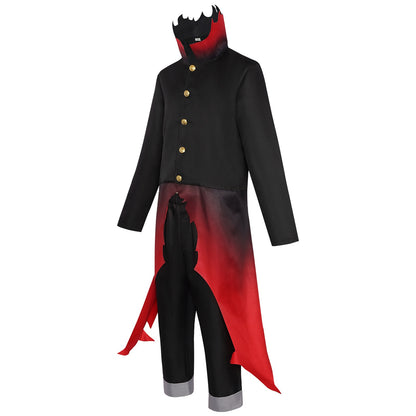 okarun cosplay dandadan anime outfit gradient flame tail coat side view shot