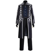 full set vergil black long coat cos costume front display on mannequin
