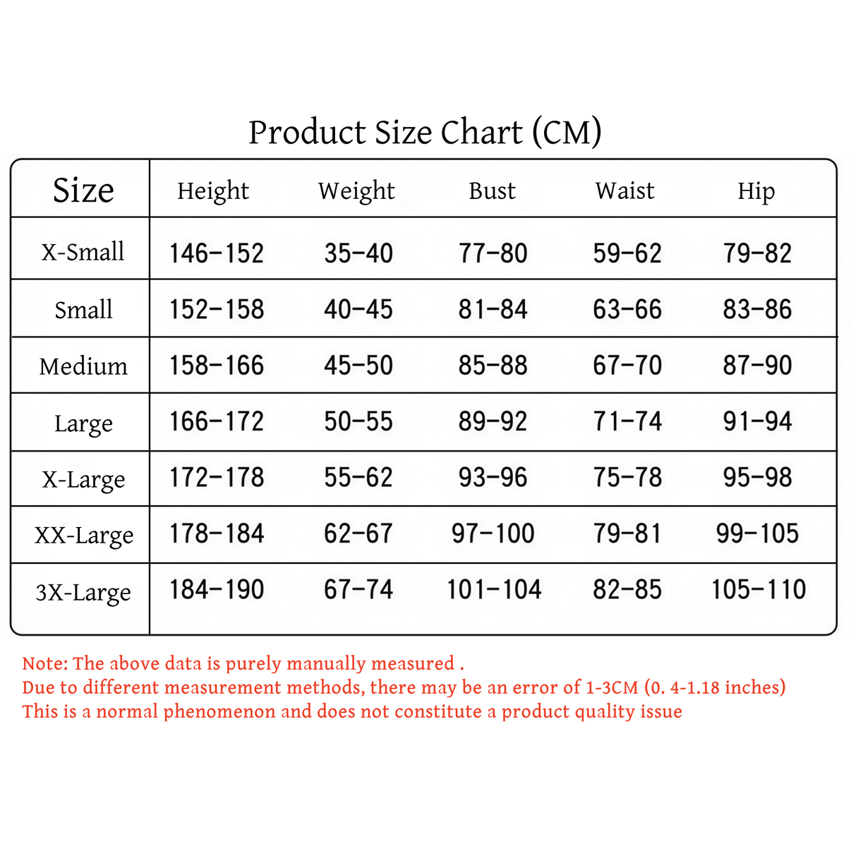 Megumin KonoSuba cosplay costume size chart