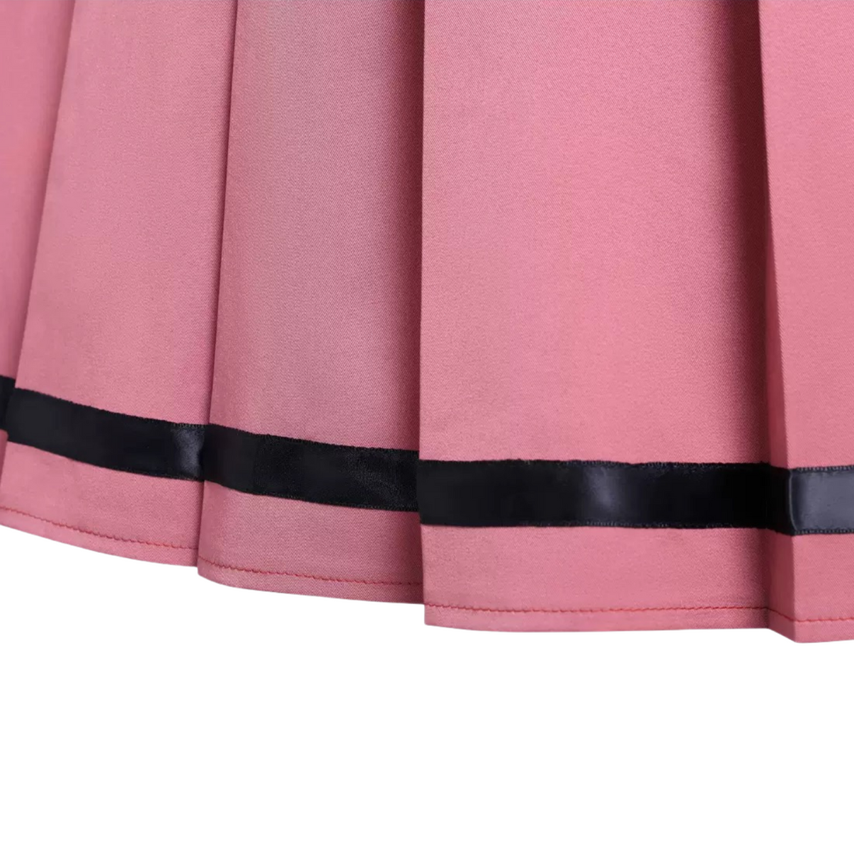 Waguri Kaoruko pink cosplay pleated skirt hem detail close-up