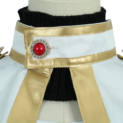 frieren cosplay costume red gem cape trim