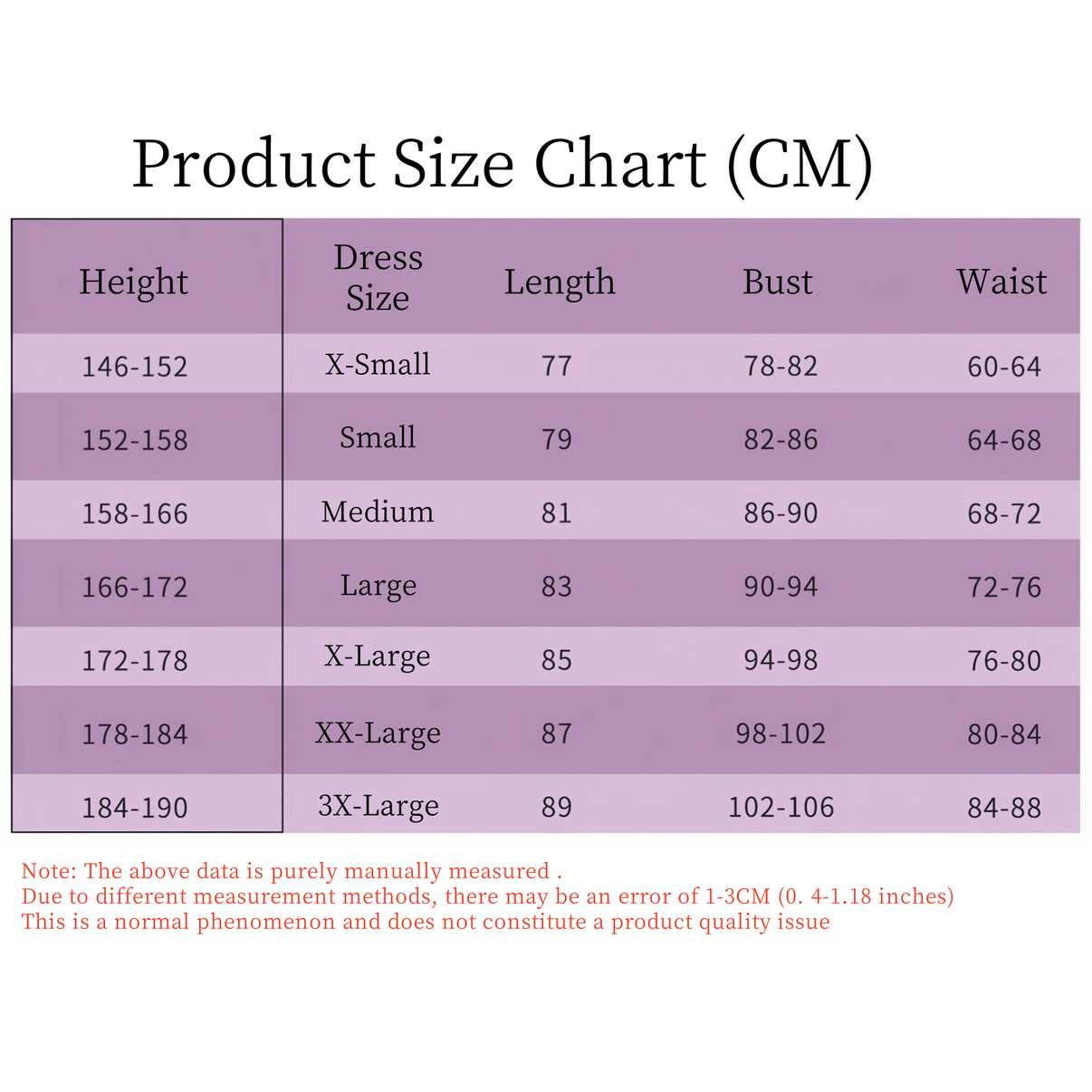frieren cosplay costume size chart