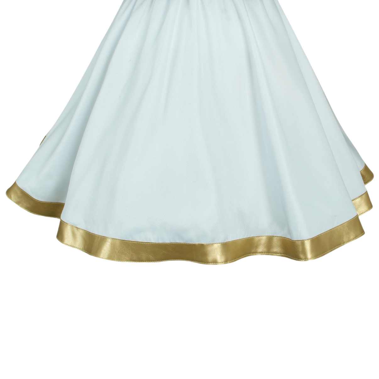 frieren cosplay costume gold trim skirt edge