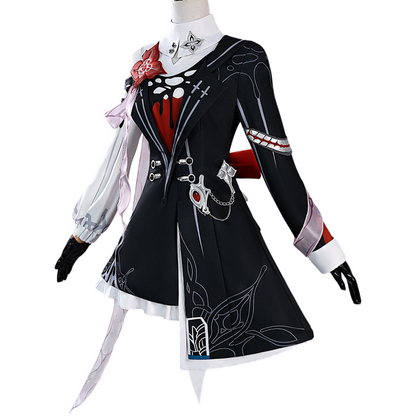 HSR March 7th cosplay black jacket red inner shirt front view