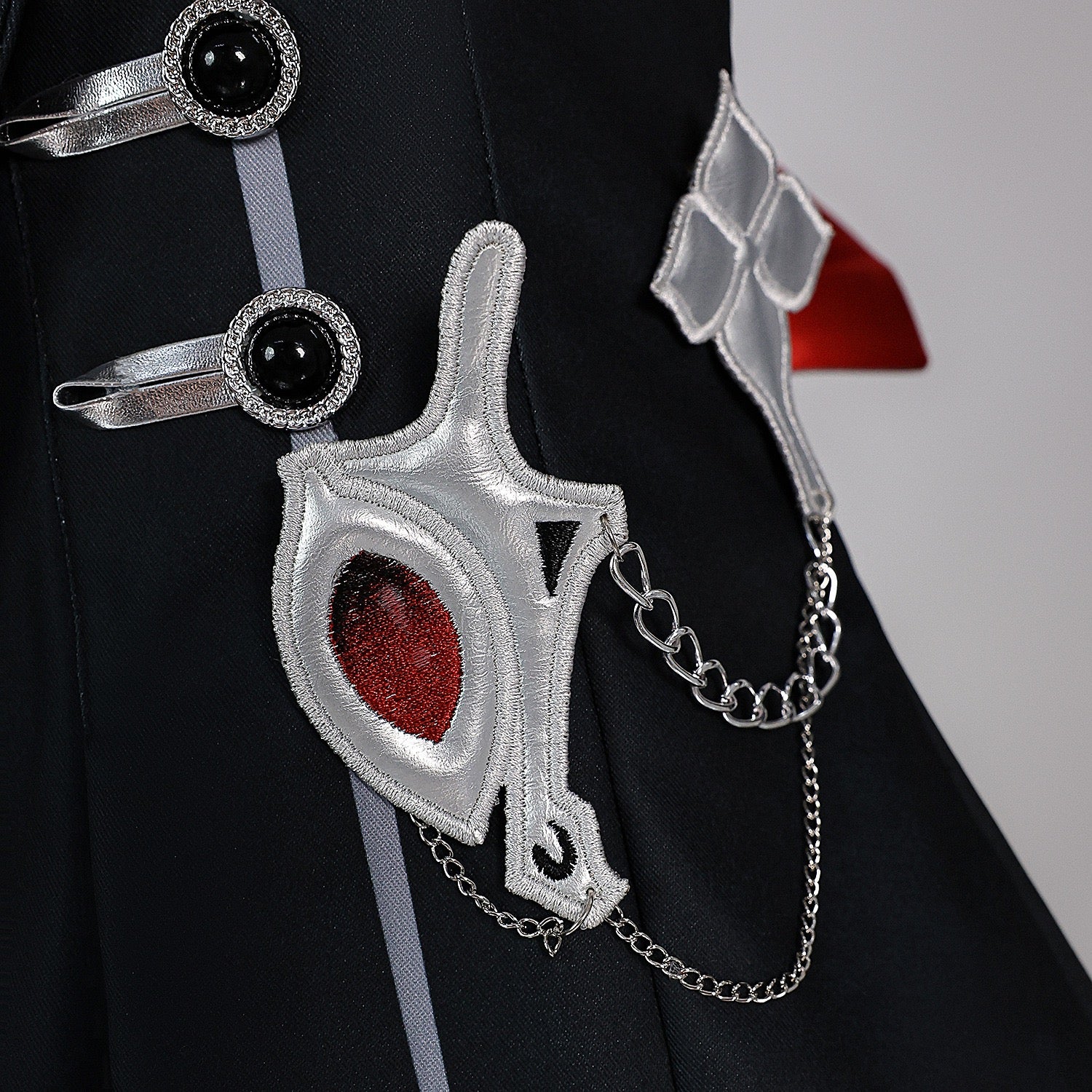 HSR March 7th cosplay costume waist belt buckle detail close-up