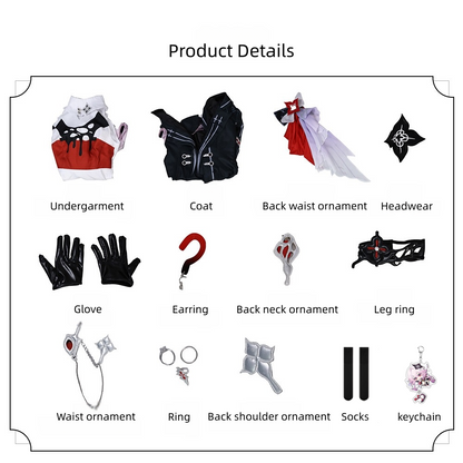 Honkai Star Rail March 7th cosplay costume full set flat lay display