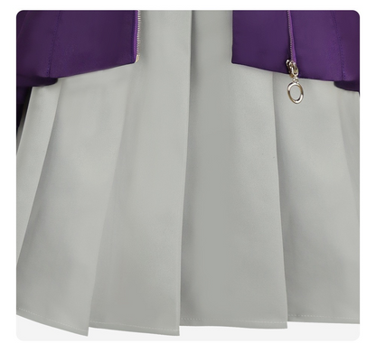 Kirifuji Nozomi cosplay grey pleated skirt detail close-up