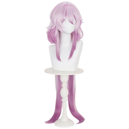 Honkai Star Rail March 7th pink purple long hair cosplay wig front view