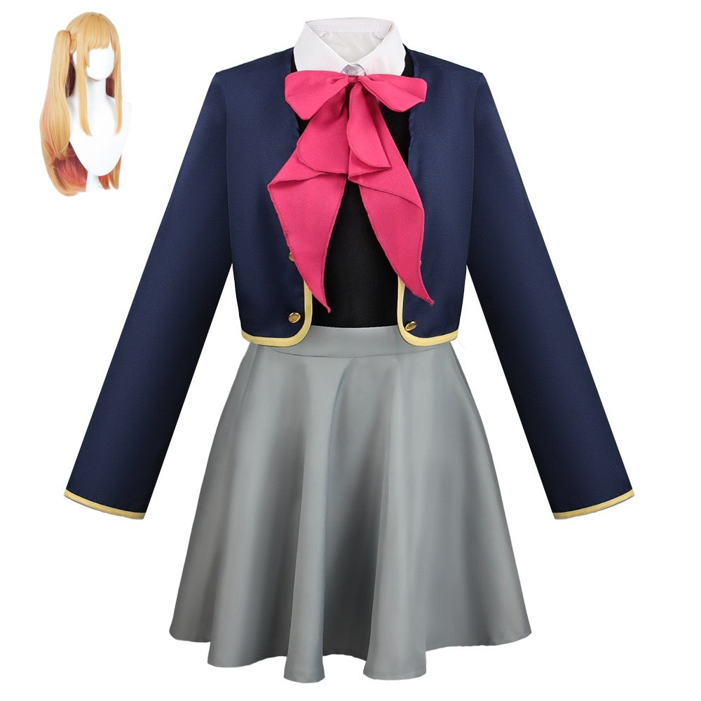 oshi no ko rubii navy jk outfit matching wig costume