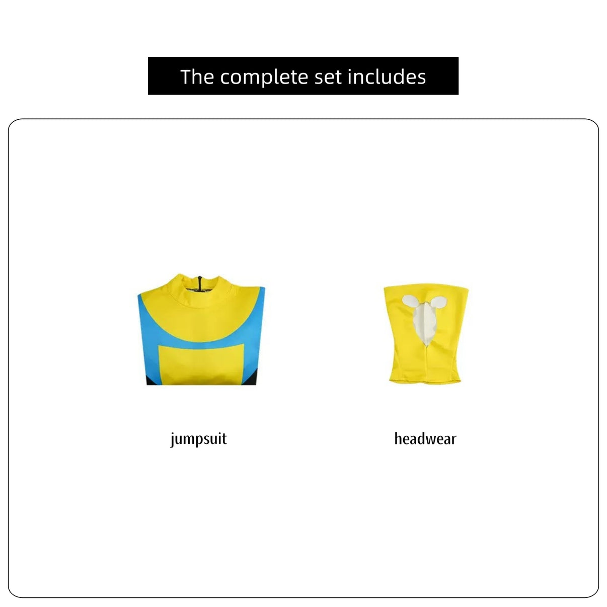 complete mark costume accessories full body jumpsuit and yellow eye mask hood