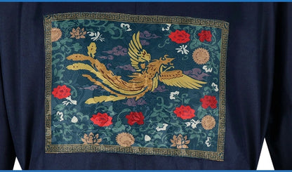 the apothecary diaries jinshi cosplay blue hanfu phoenix rank badge detail