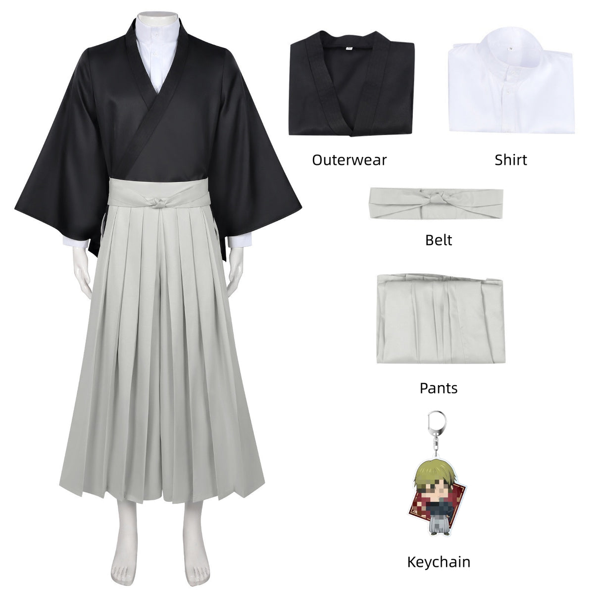 jjk naoya zenin cosplay kimono uniform full accessories outerwear shirt belt pants keychain