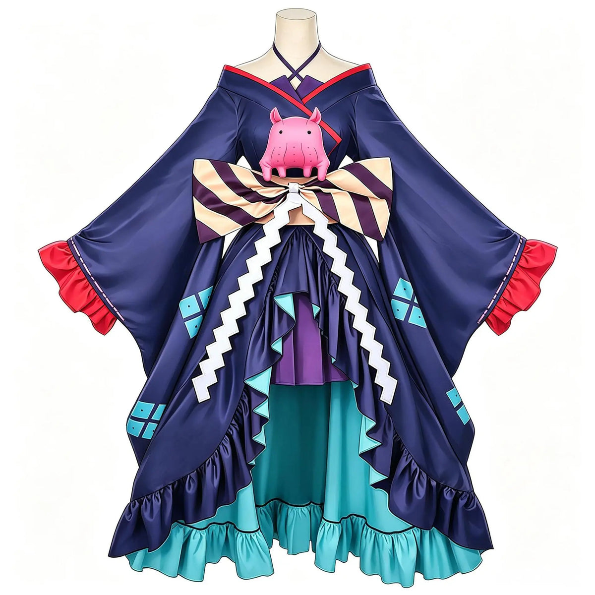 kaguya luna tsukimi yachiyo cosmic princess kaguya cosplay costume dark blue kimono dress full set