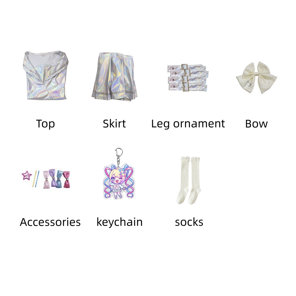 KAngel cosplay sailor JK costume full set flat lay display