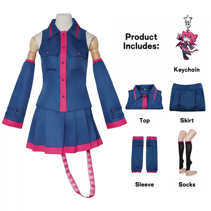 Vocaloid Kasane Teto cosplay blue JK uniform full set flat lay display