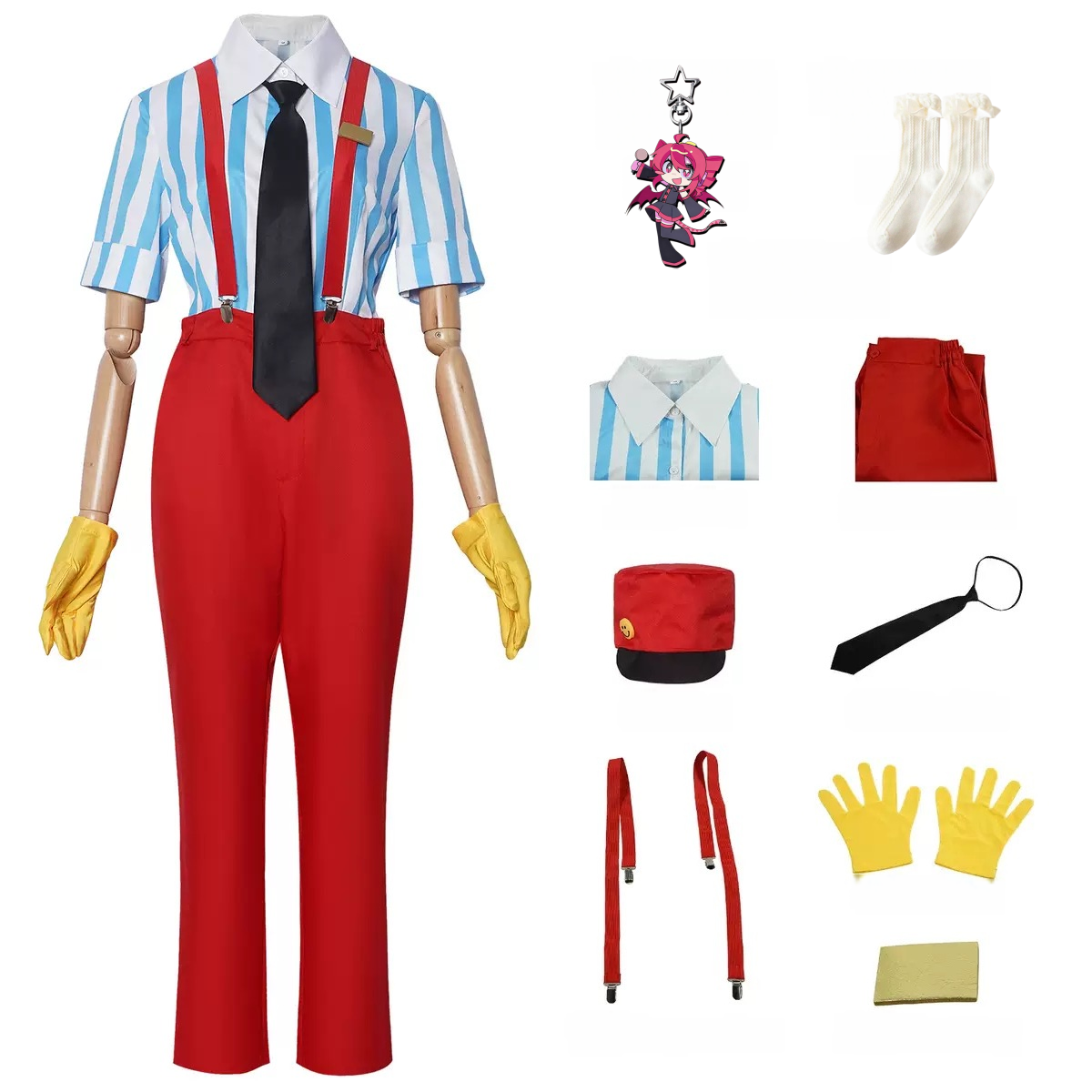 Kasane Teto cosplay costume full set flat lay display