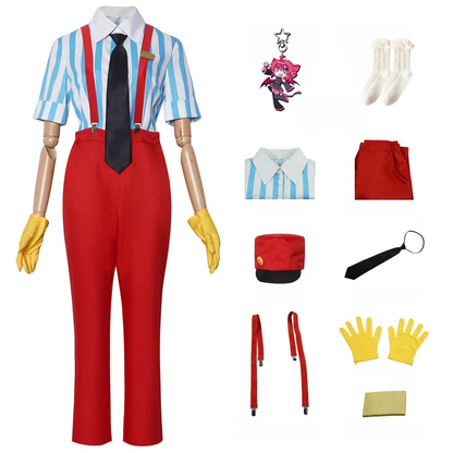 Kasane Teto cosplay costume full set flat lay display